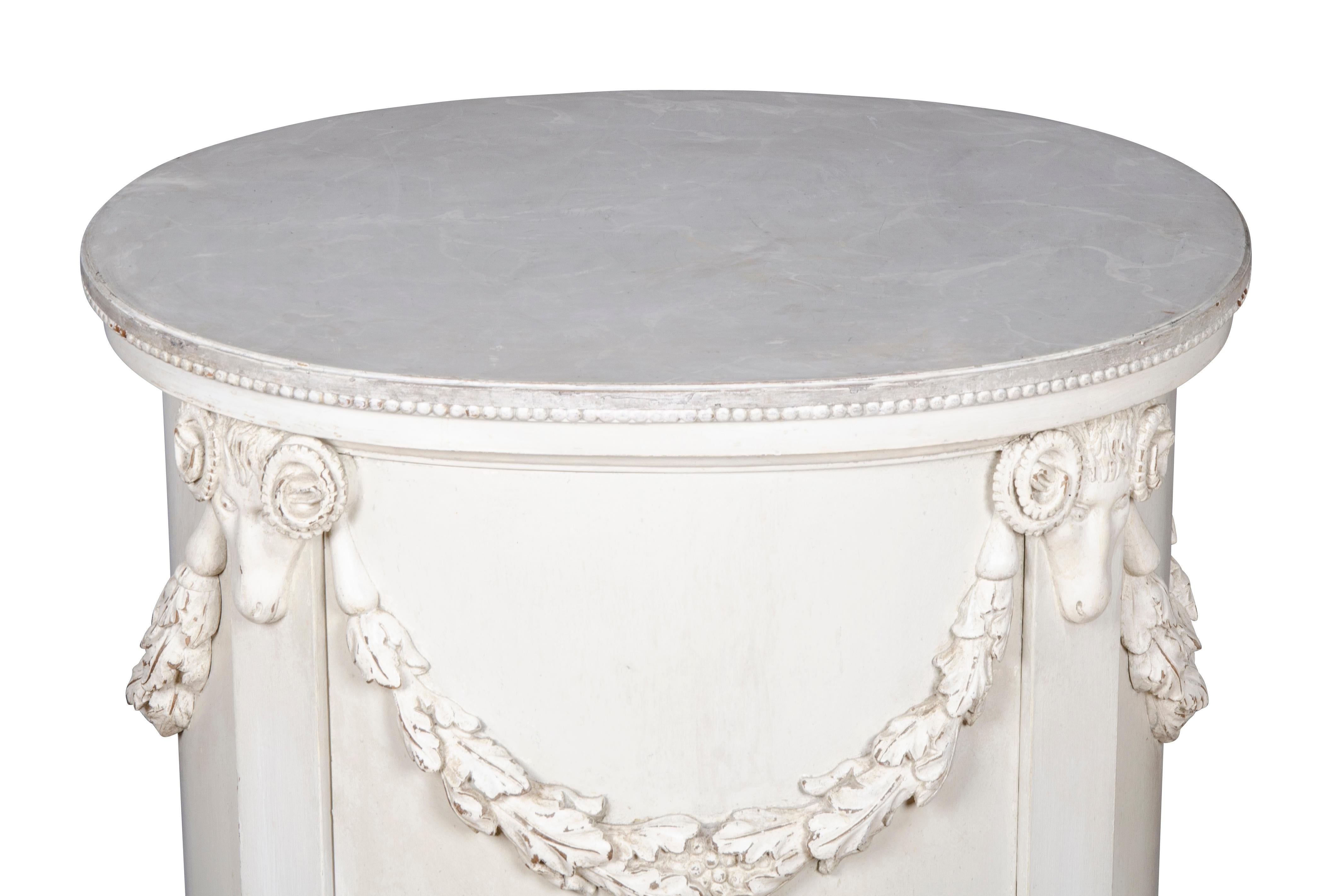 European Pair of Neoclassic Style Painted Pedestals