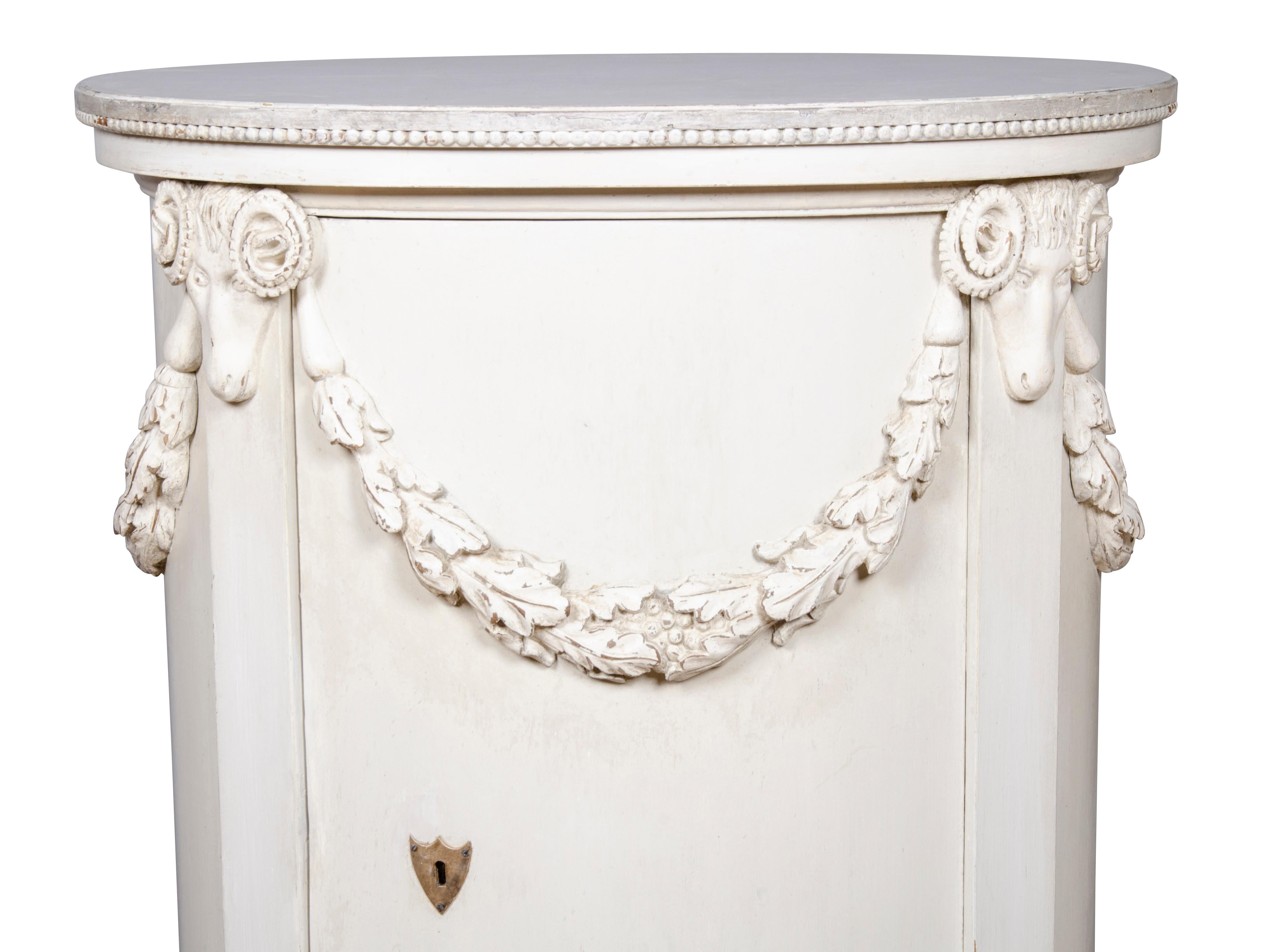 Pair of Neoclassic Style Painted Pedestals In Good Condition In Essex, MA