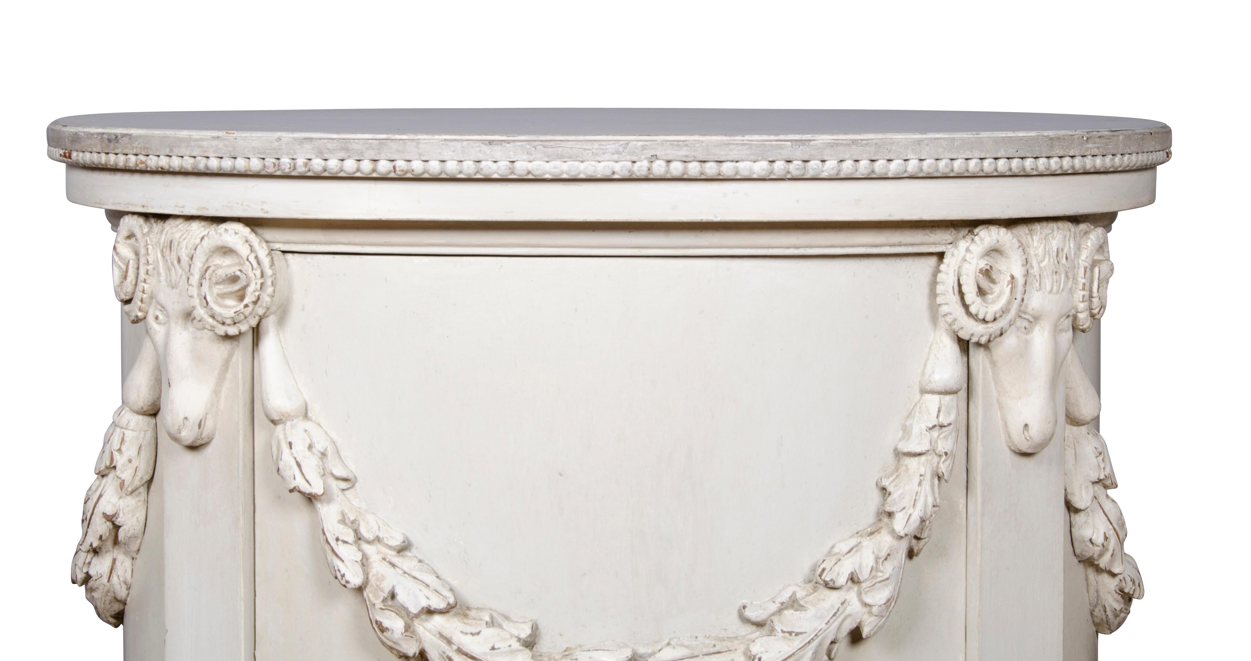 19th Century Pair of Neoclassic Style Painted Pedestals