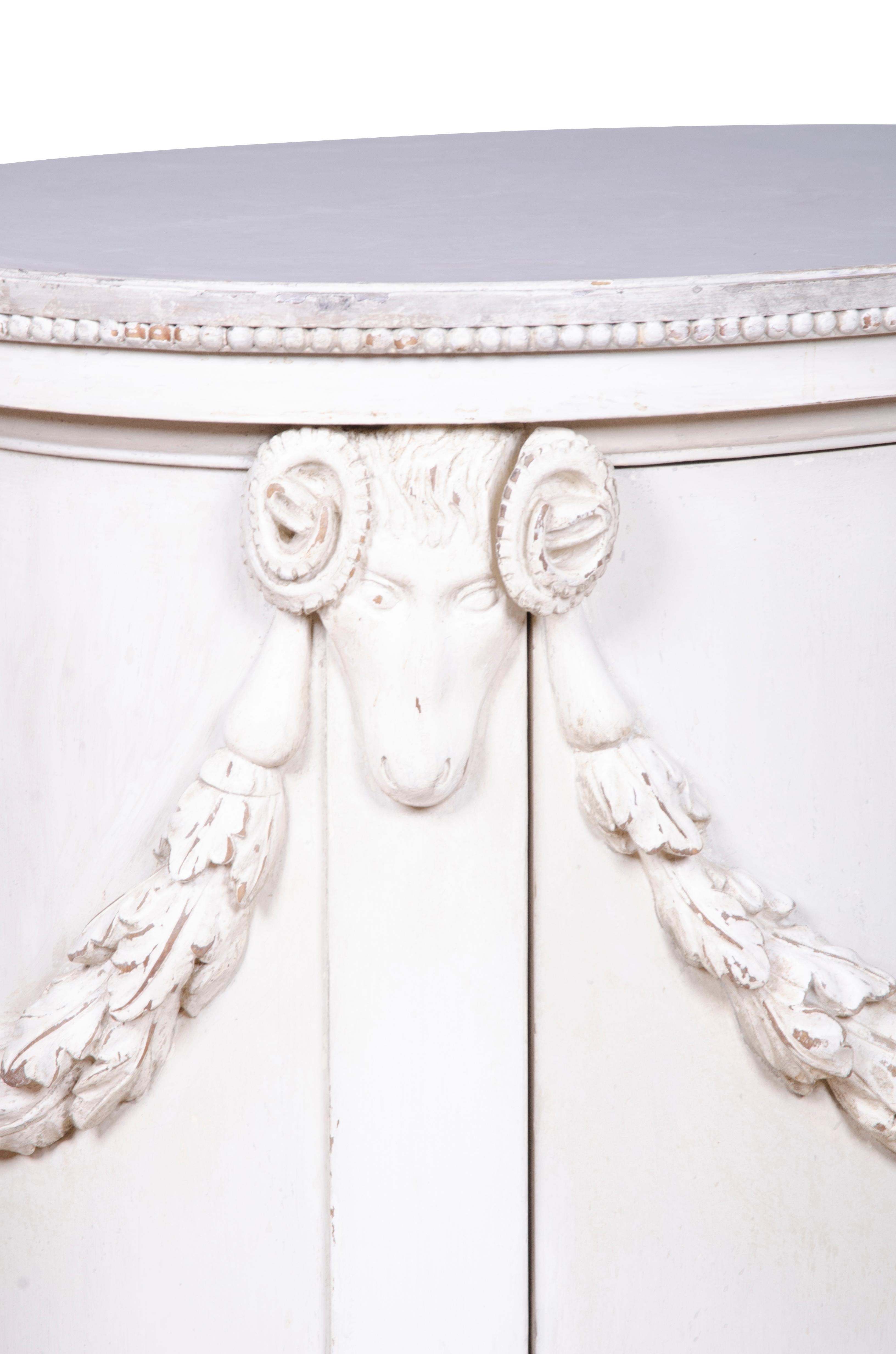 Wood Pair of Neoclassic Style Painted Pedestals