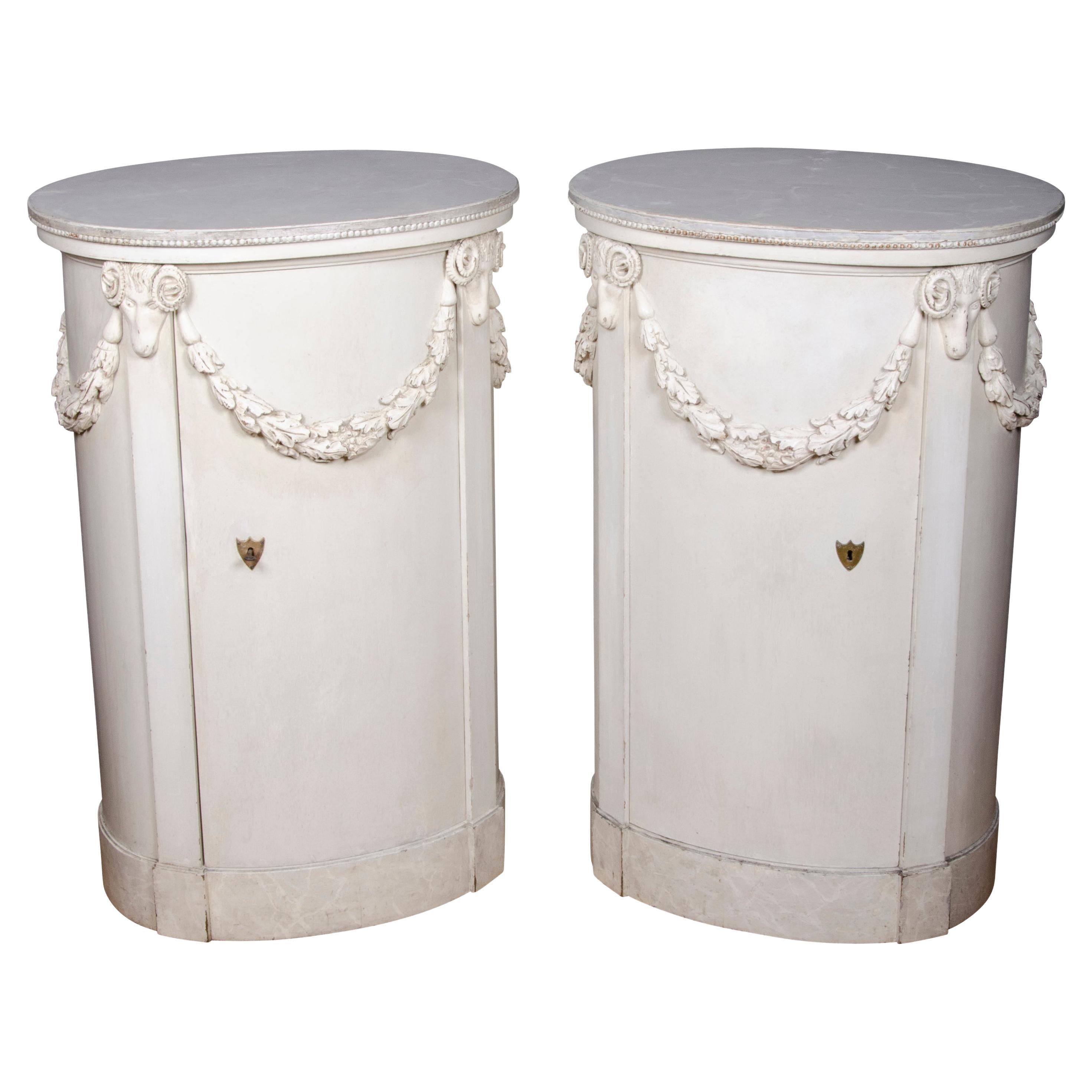 Pair of Neoclassic Style Painted Pedestals