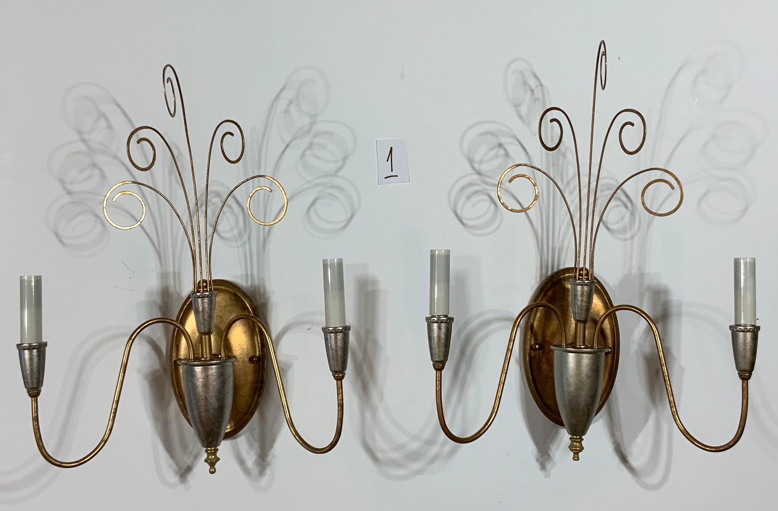 Pair of Neoclassic Style Wall Sconces For Sale 2