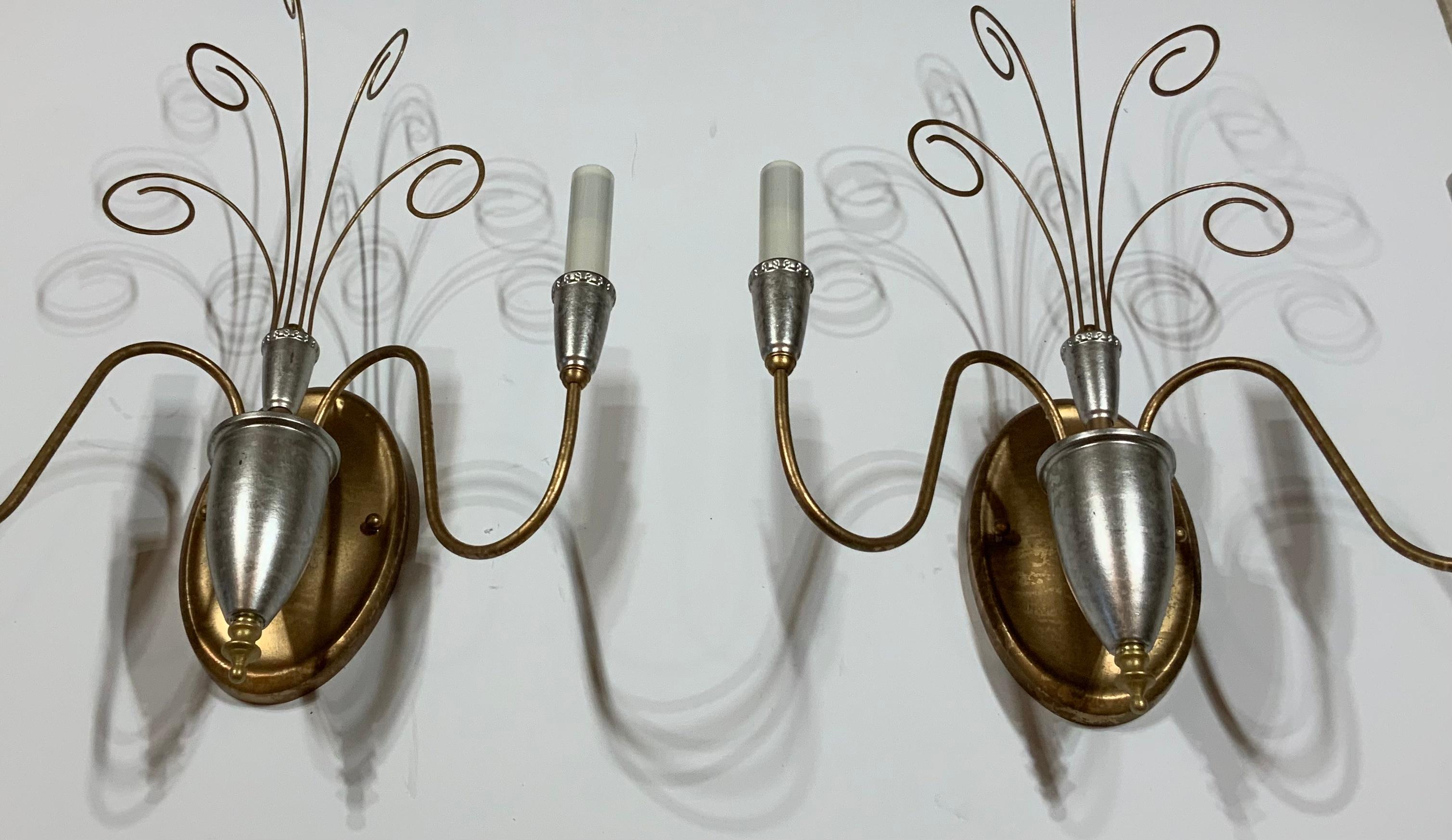 American Pair of Neoclassic Style Wall Sconces For Sale
