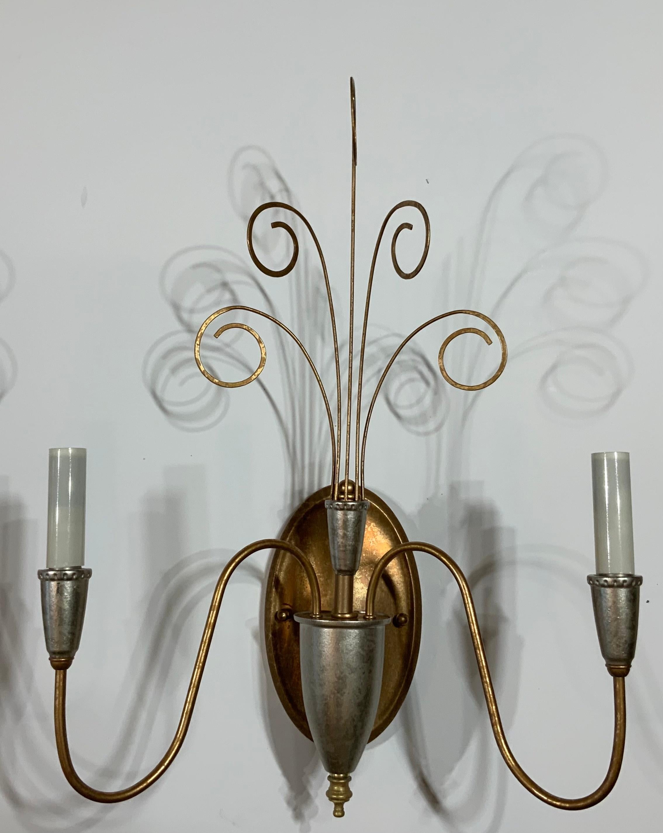 American Pair of Neoclassic Style Wall Sconces For Sale