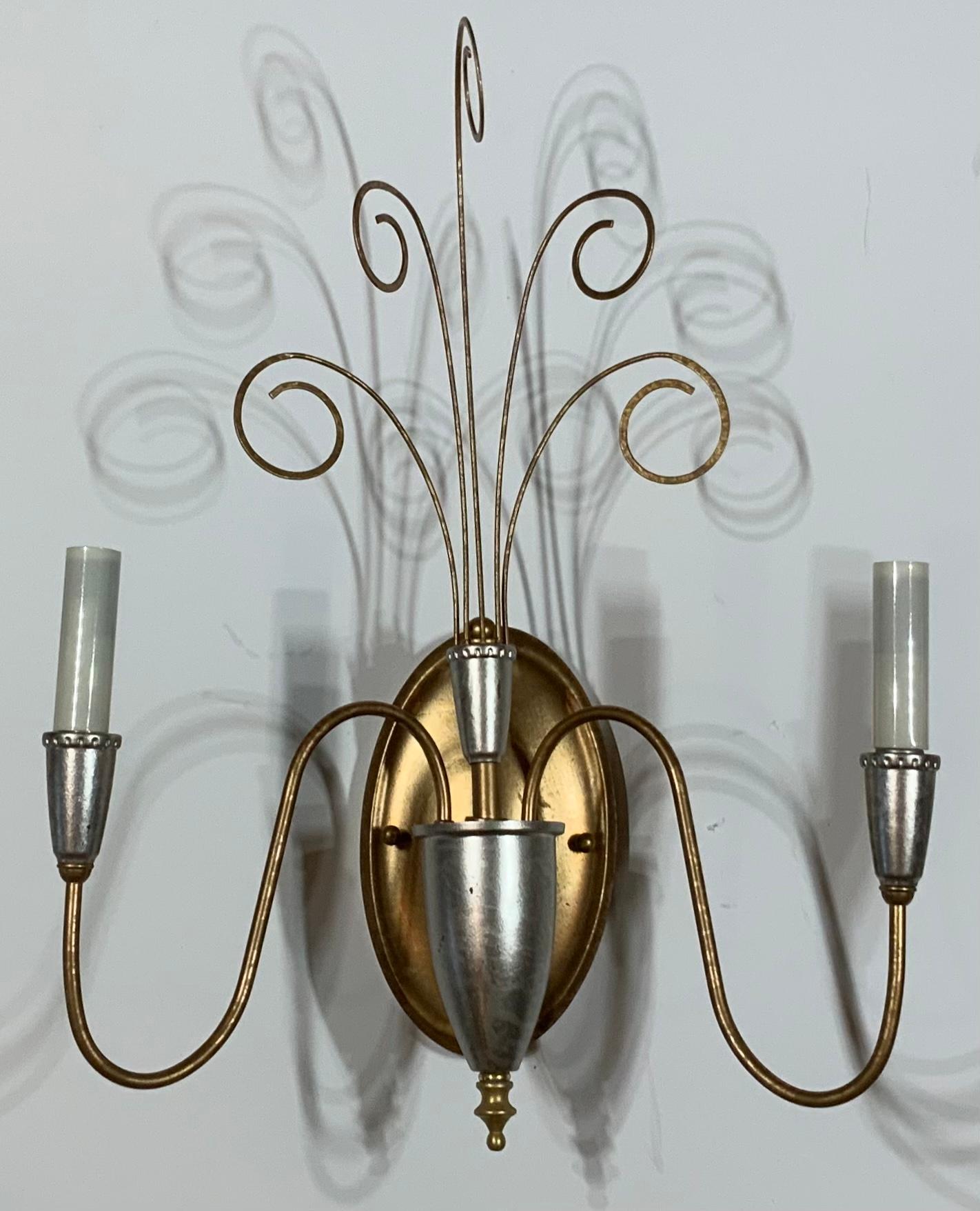 Pair of Neoclassic Style Wall Sconces In Good Condition For Sale In Delray Beach, FL