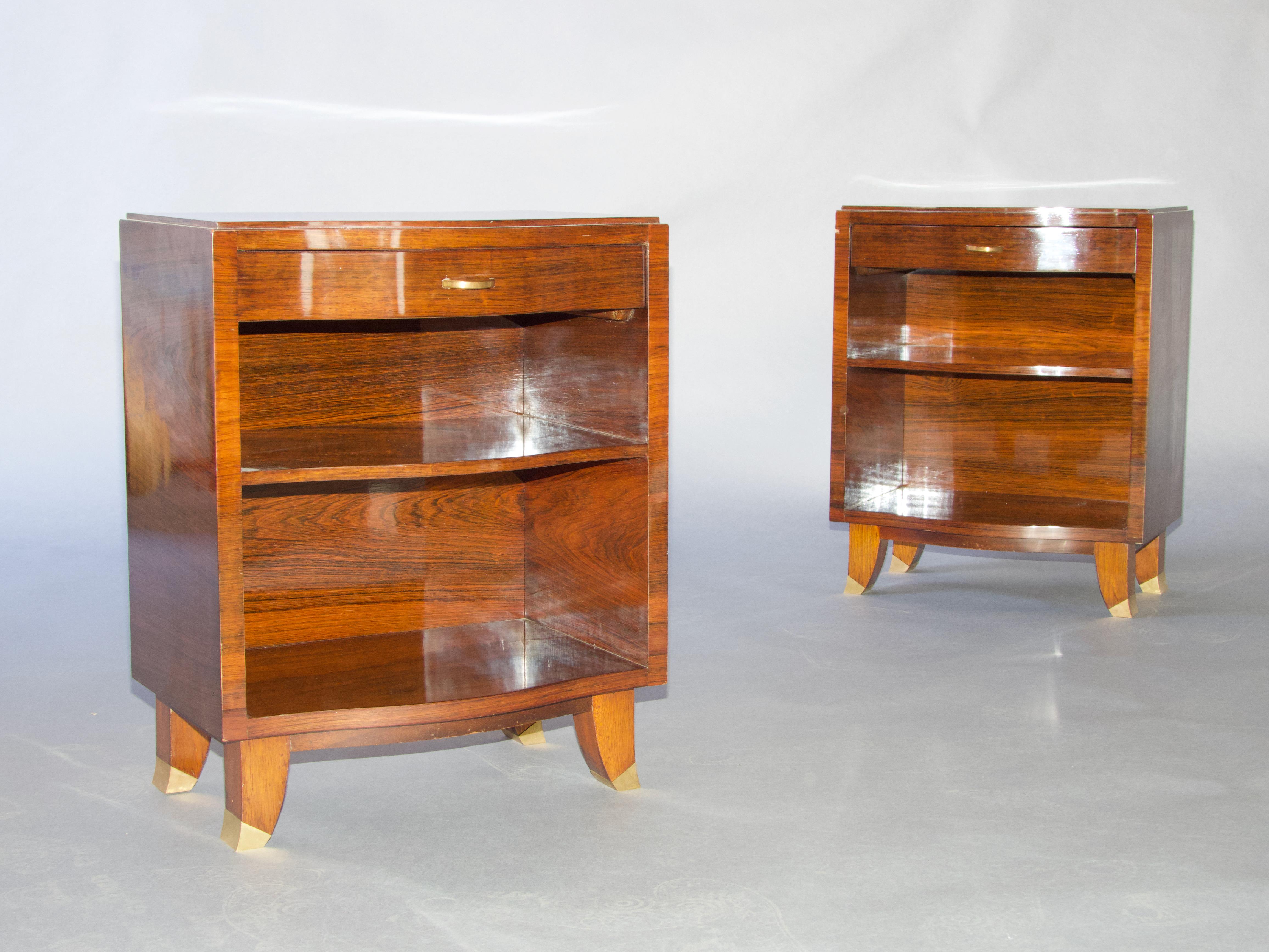 French Pair of neoclassical 1940 s bedside For Sale