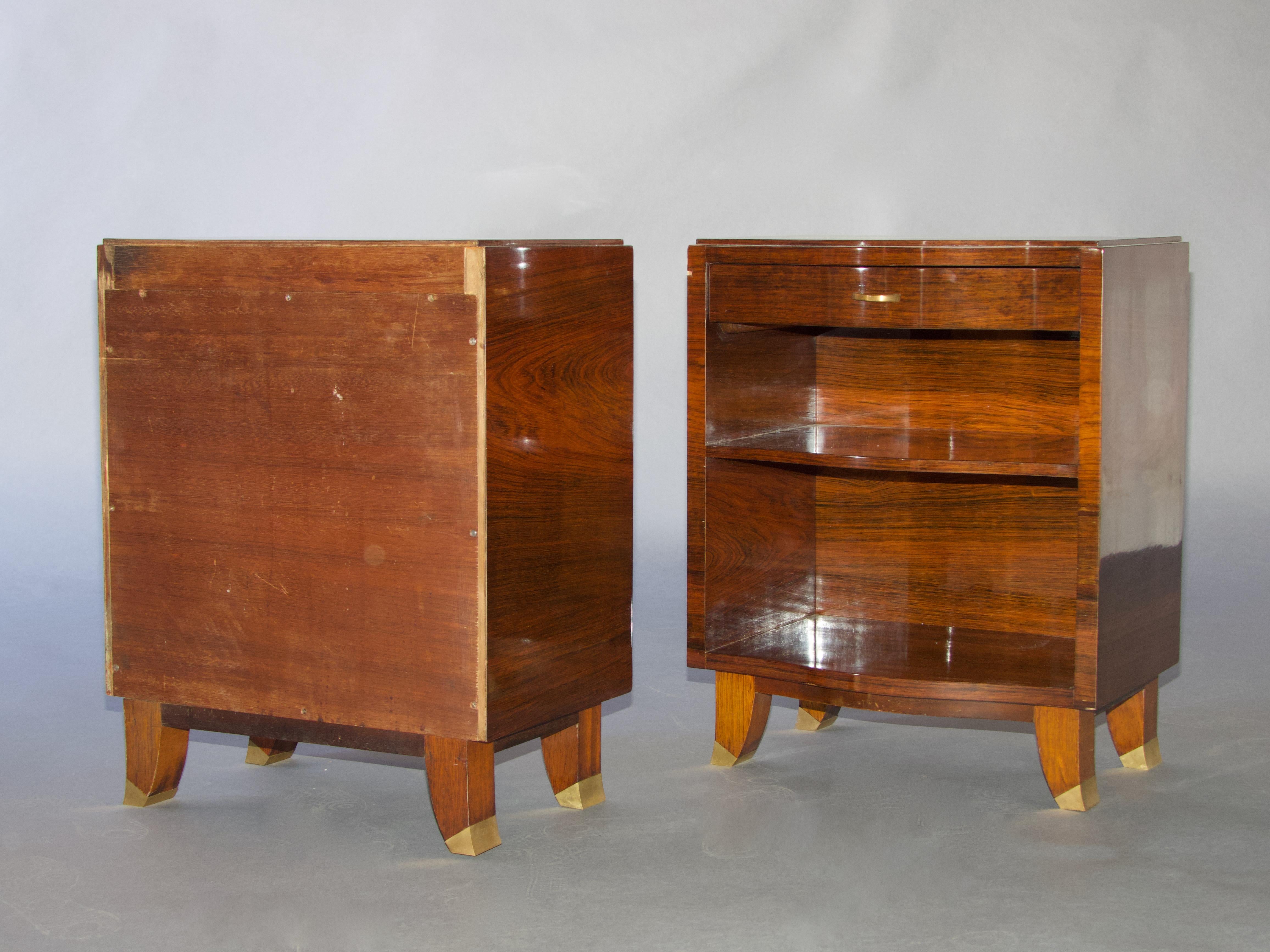 Pair of neoclassical 1940 s bedside For Sale 1
