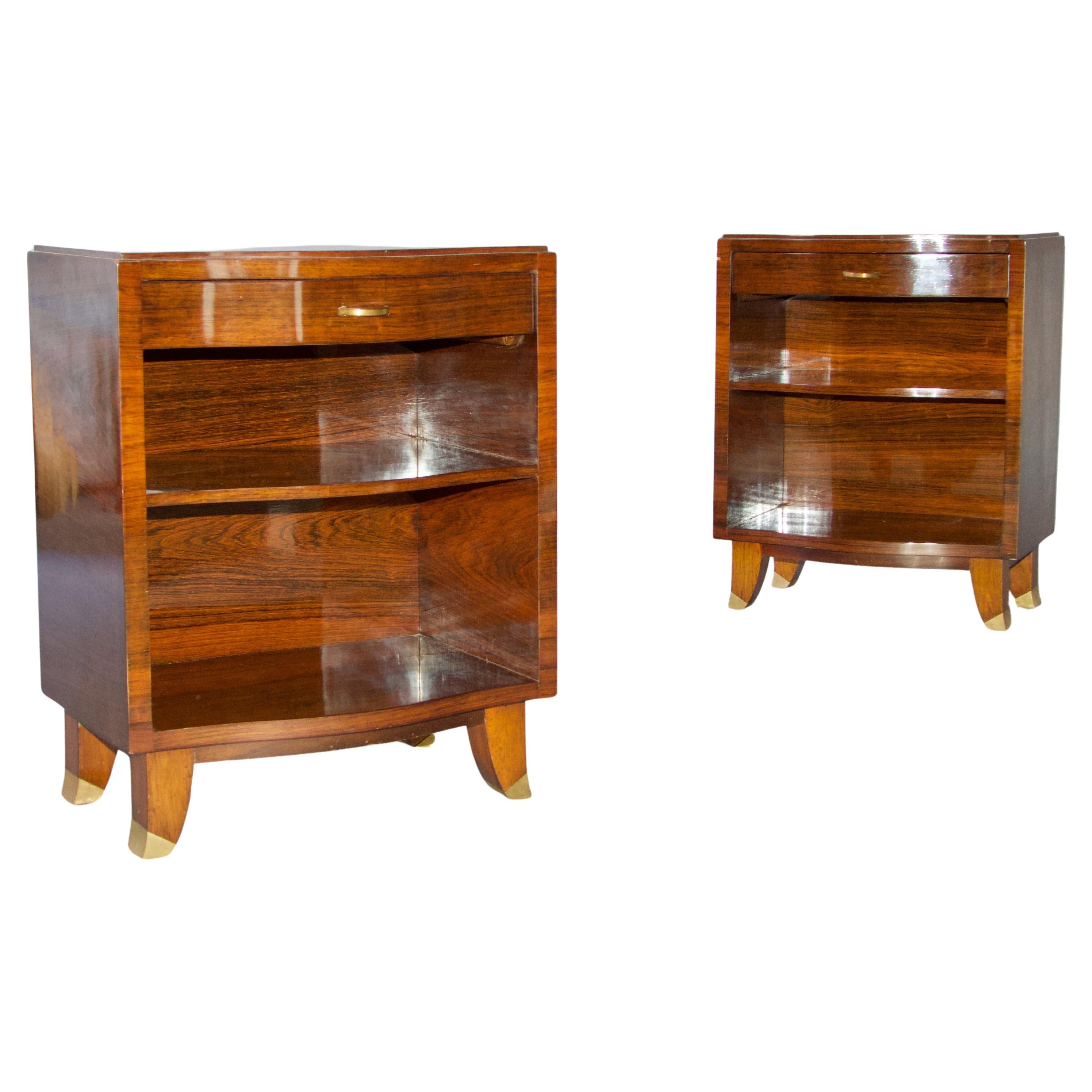 Pair of neoclassical 1940 s bedside For Sale