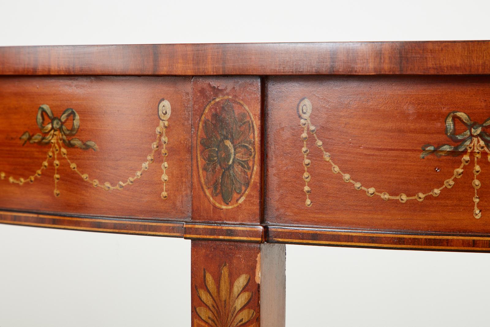 Pair of Neoclassical Adams Style Demilune Consoles by Schumacher 8