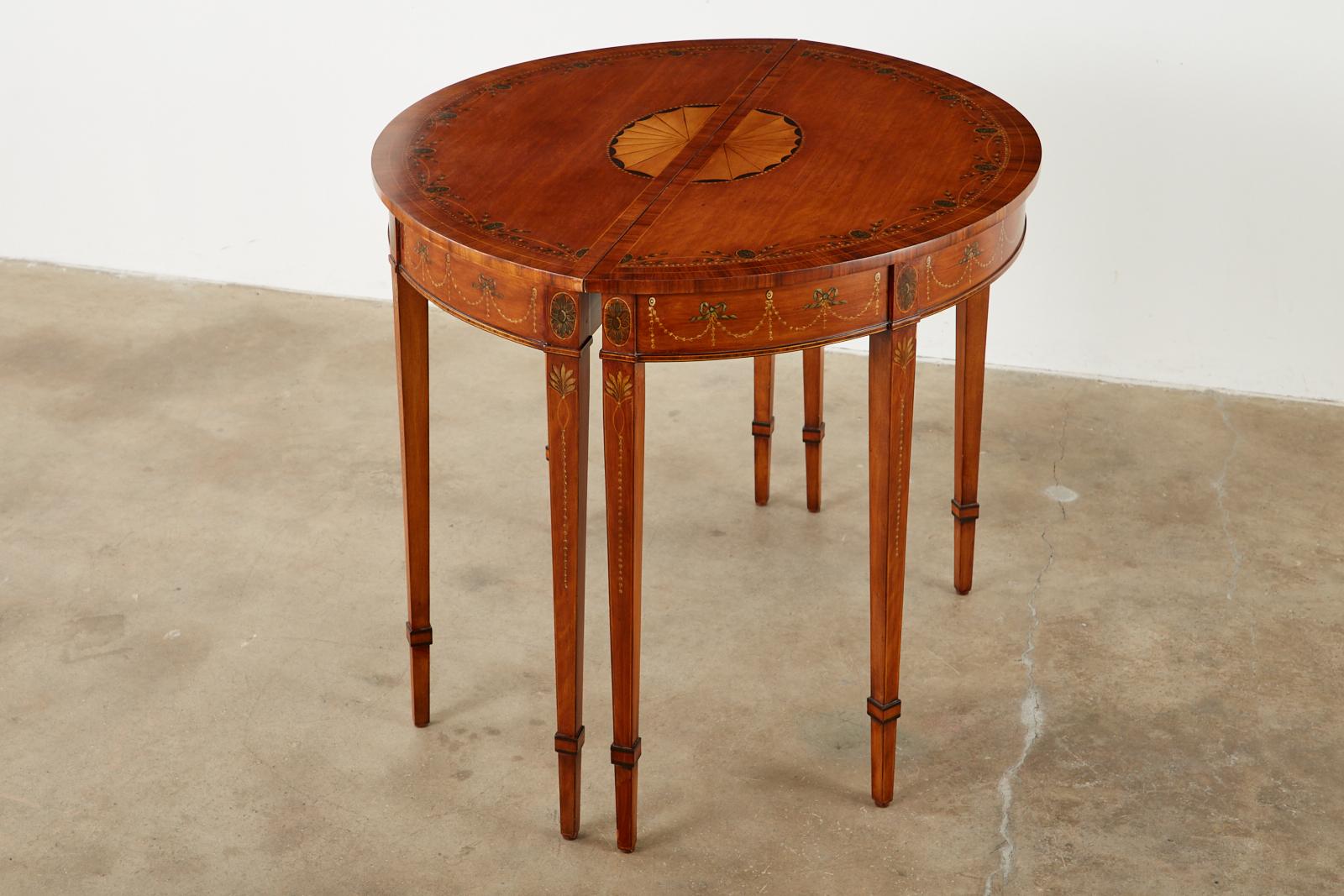 Pair of Neoclassical Adams Style Demilune Consoles by Schumacher 10