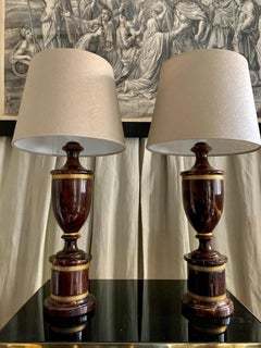 Pair of Neoclassical Alabaster and Brass Table Lamps