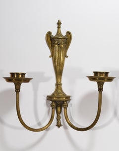 Pair of Neoclassical American Bronze Sconces, Double Arms, 1900s-1920s