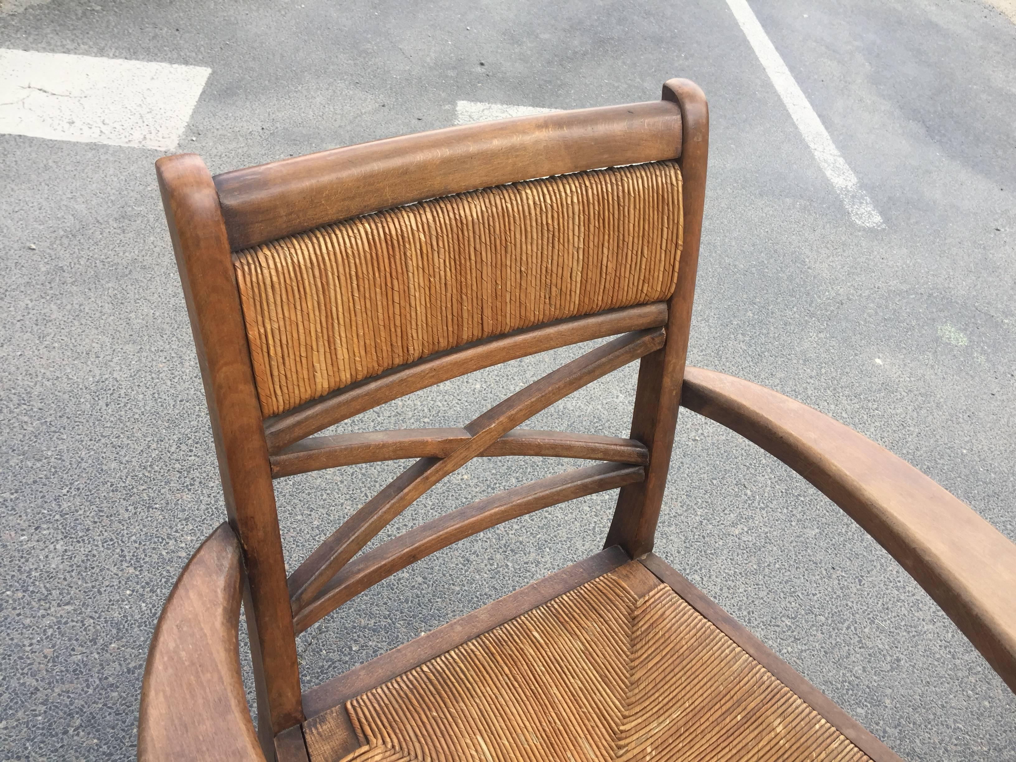 French Pair of Neoclassical Armchairs in the Style of André Arbus, circa 1940 For Sale