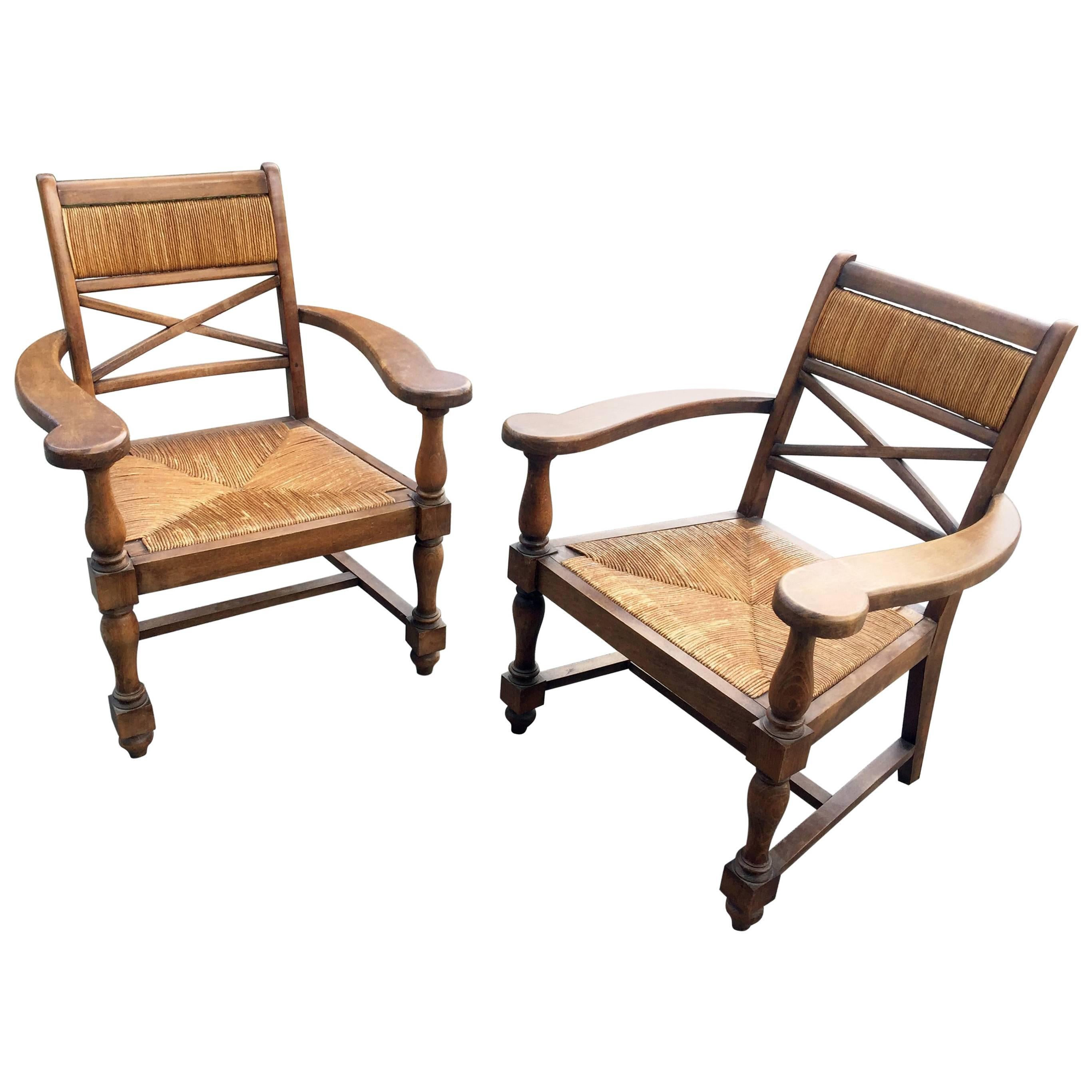 Pair of Neoclassical Armchairs in the Style of André Arbus, circa 1940
