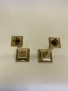 Pair of NeoClassical Brass Candlesticks