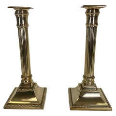 Pair of NeoClassical Brass Candlesticks