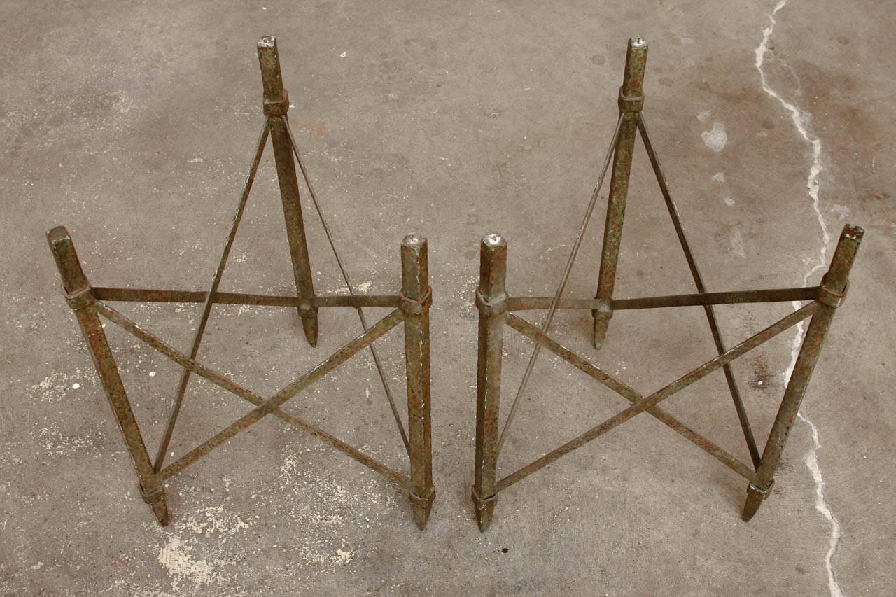 Pair of Neoclassical Bronze and Travertine Drinks Tables 5