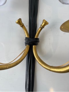 Pair of Neoclassical Bronze Sconces by Maison Delisle