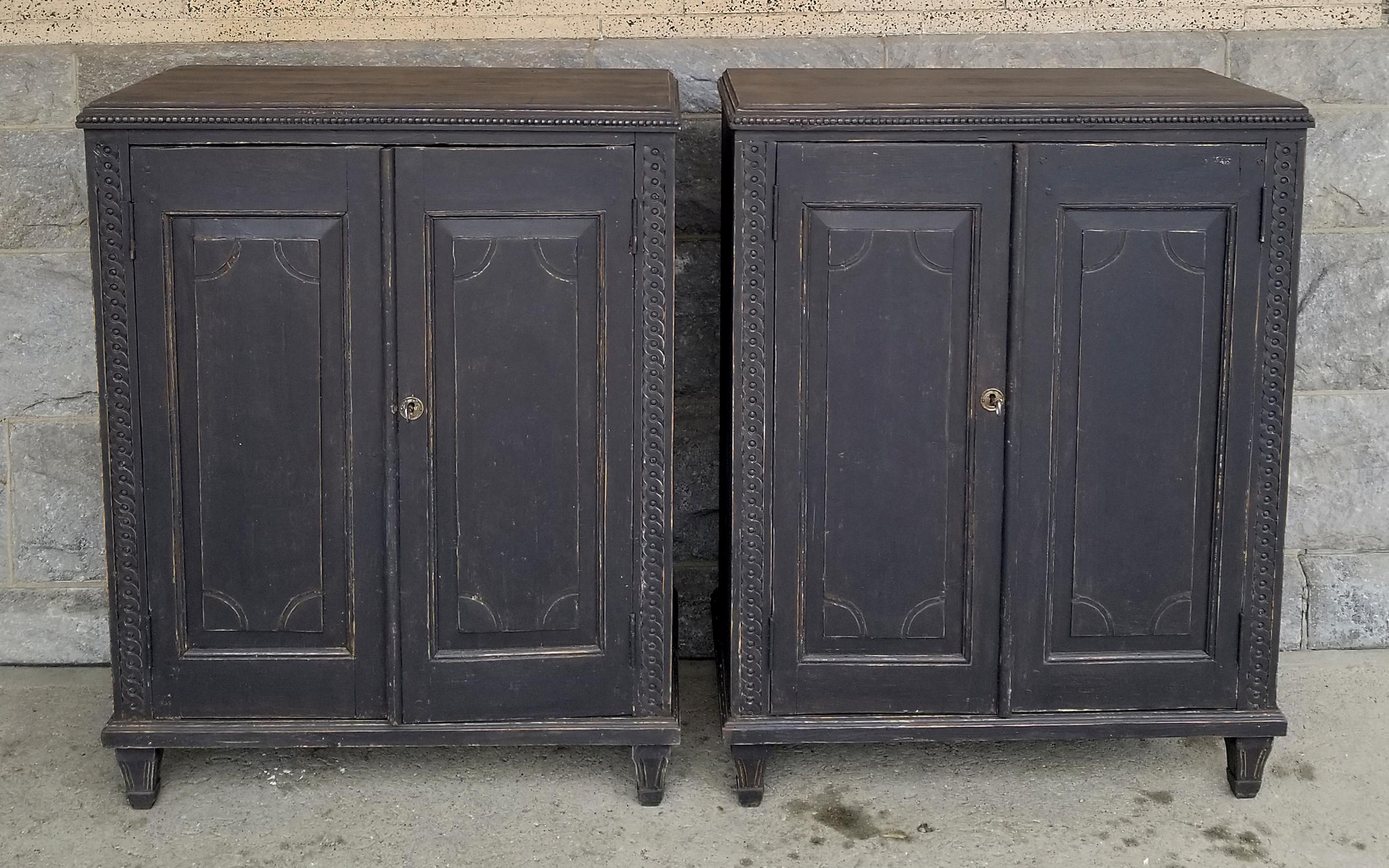 Swedish Pair of Neoclassical Cabinets