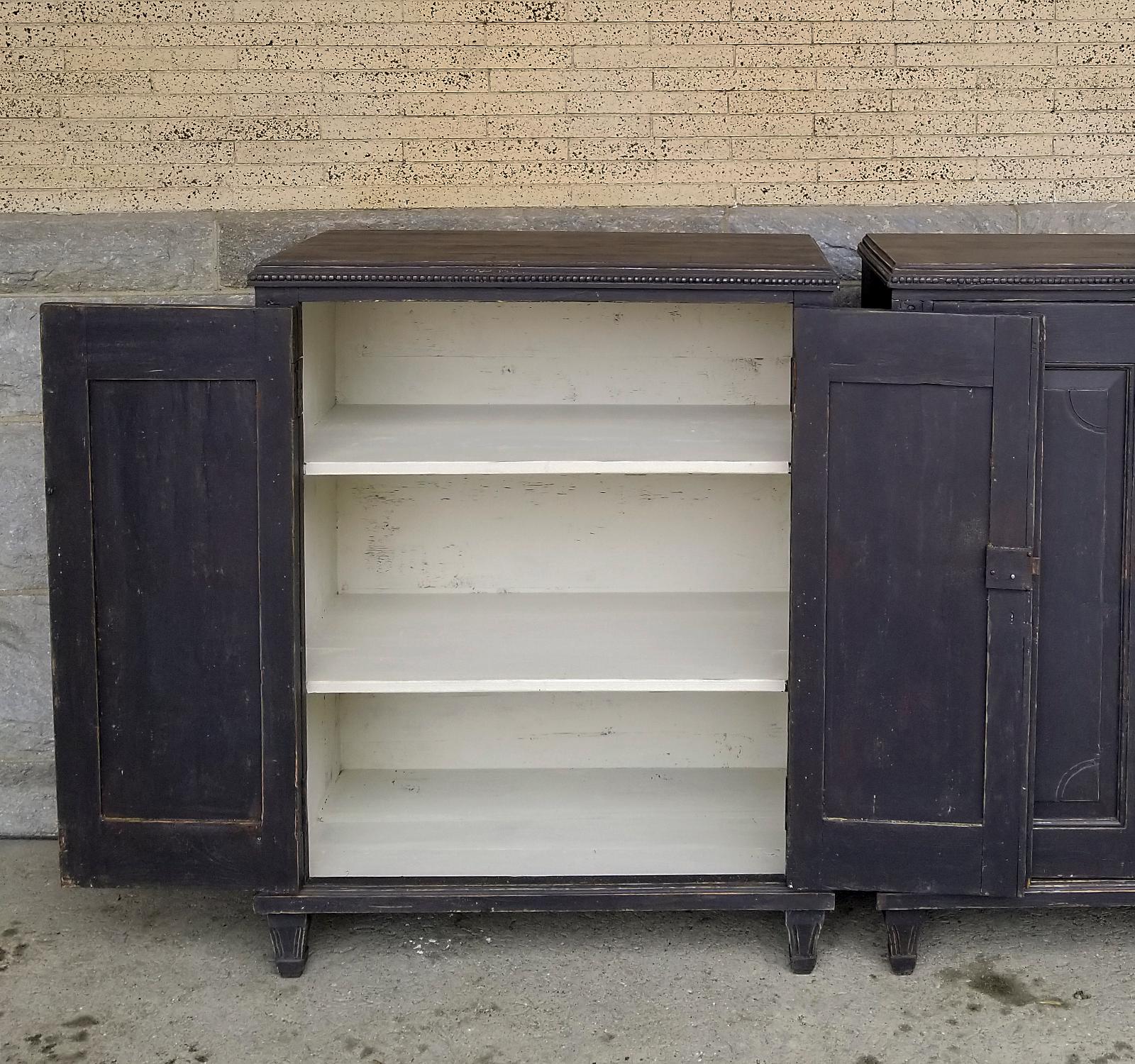 Painted Pair of Neoclassical Cabinets