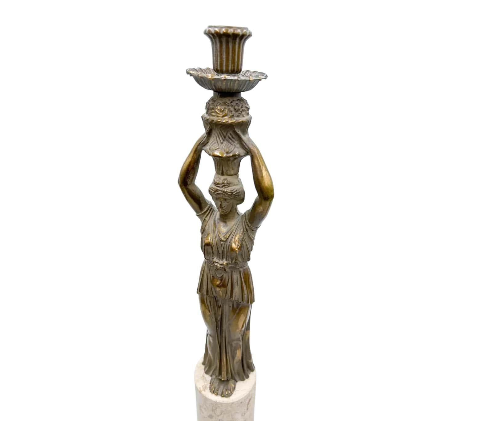 Pair of Neoclassical Candleholders For Sale 1