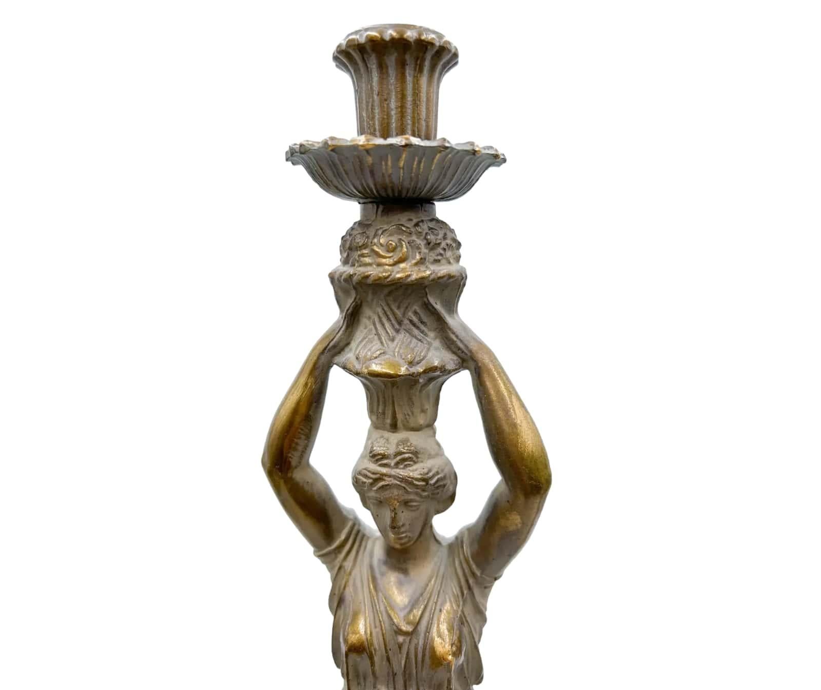 Pair of Neoclassical Candleholders For Sale 2