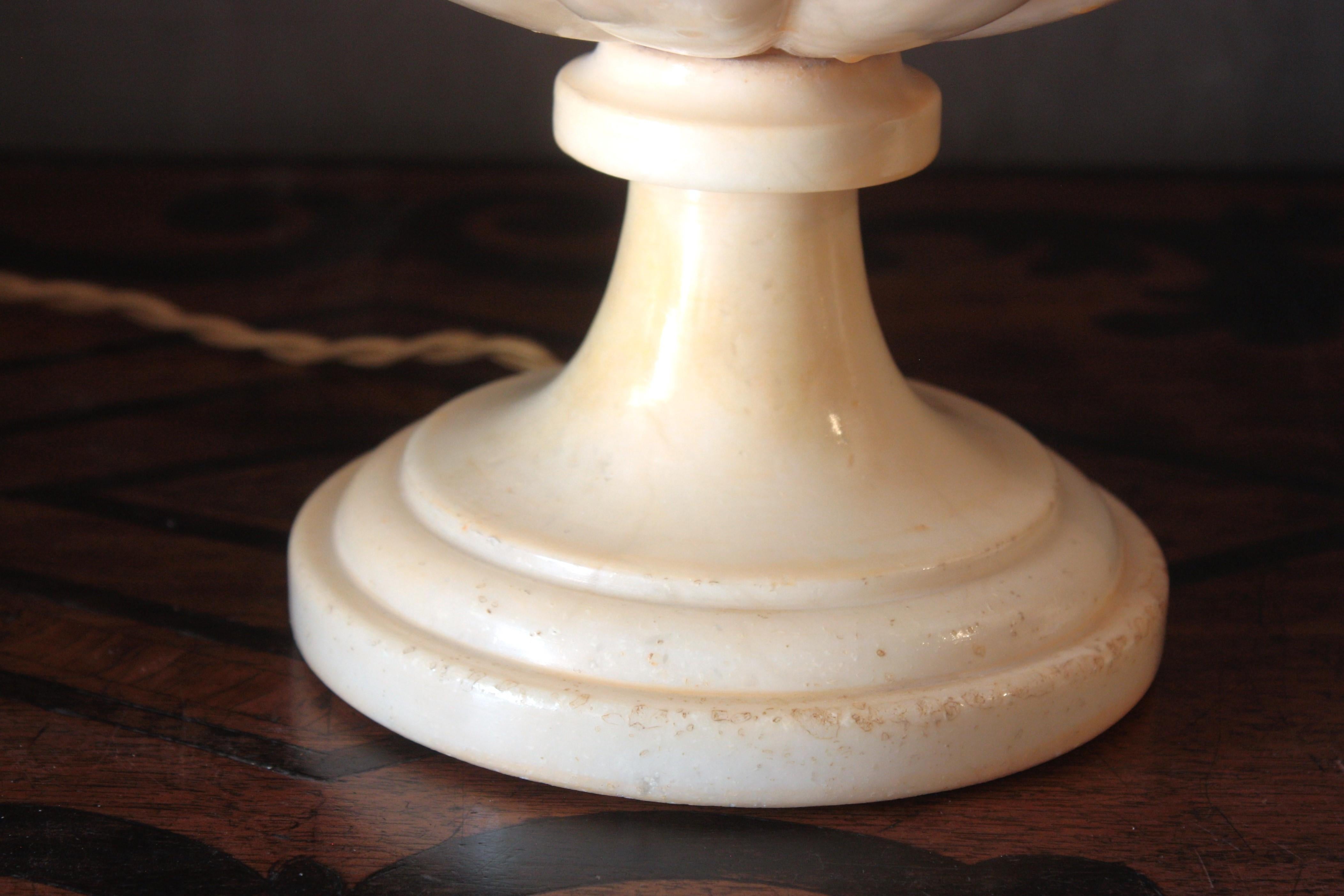 Coppia di lampade a urna in alabastro intagliate in stile neoclassico in vendita 10
