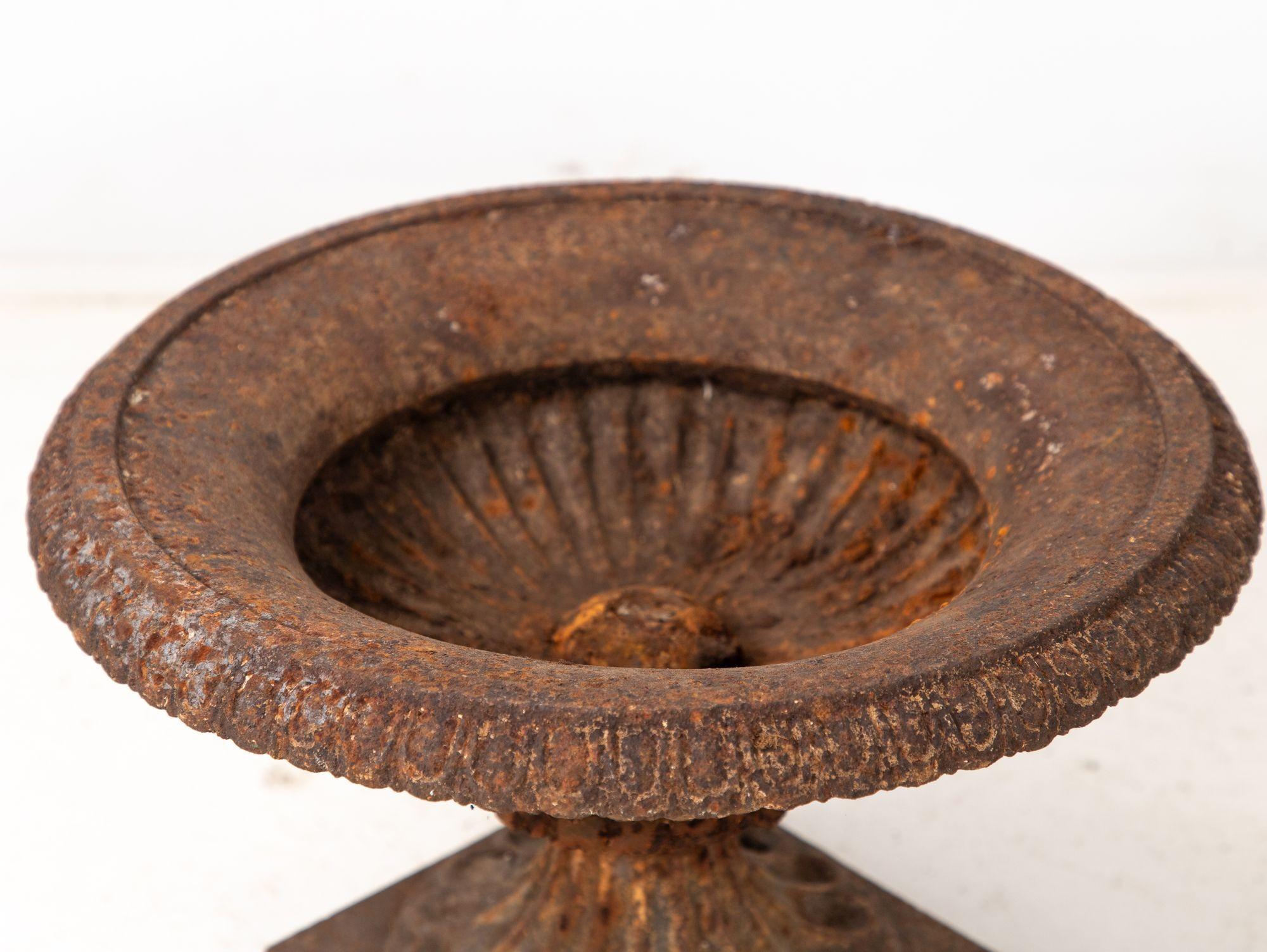 Pair of Neoclassical Cast Iron Urns, French early 20th C. For Sale 4