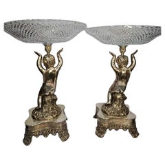 Pair of Neoclassical Centerpieces with Cherubs 1900 England