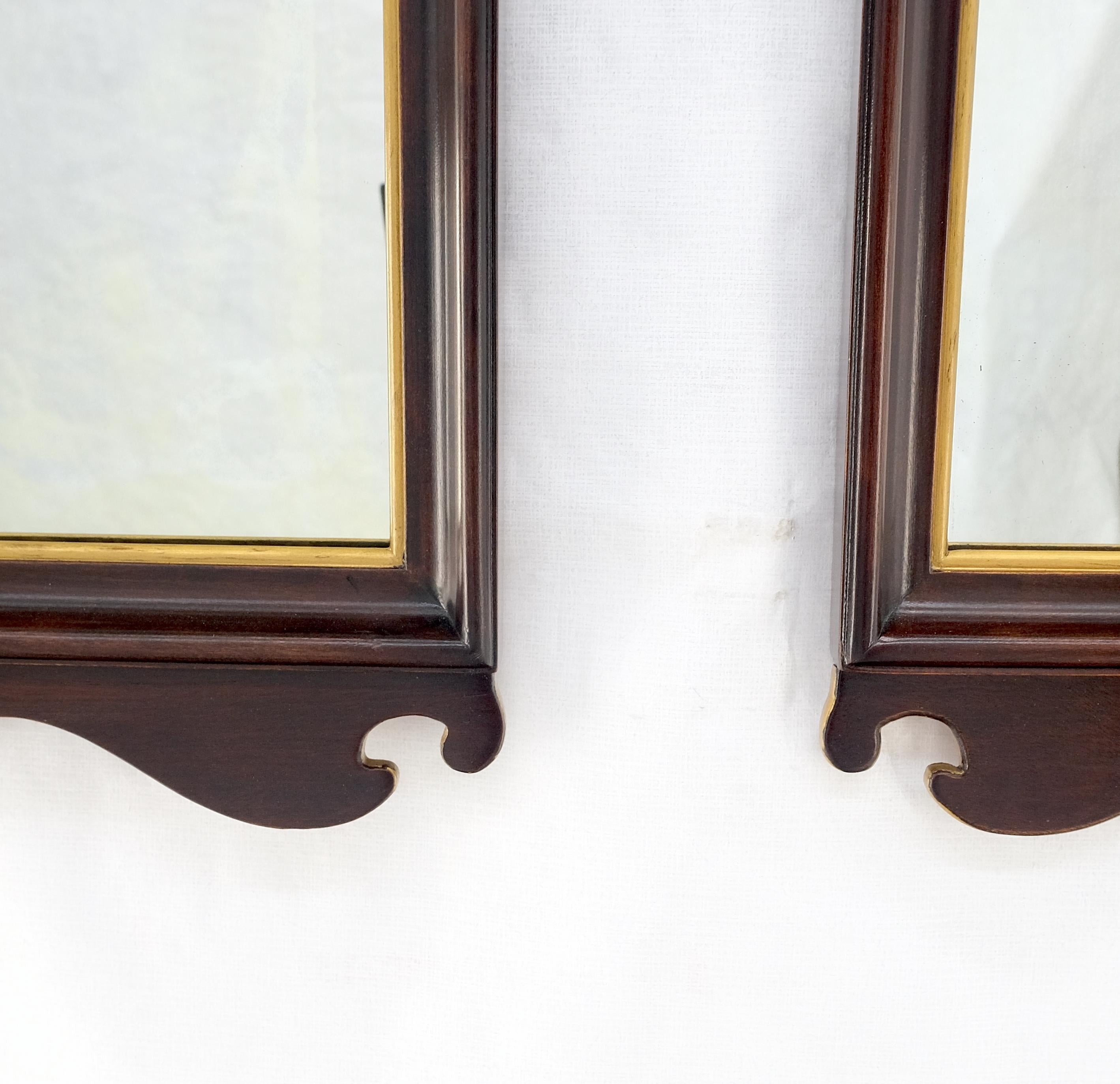 Pair of Neoclassical Chippendale Carved Gold Gilt Mahogany Wall Mirrors MINT! For Sale 2