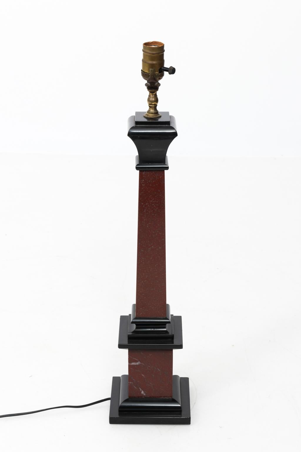 Pair of Neoclassical Column Table Lamps  1