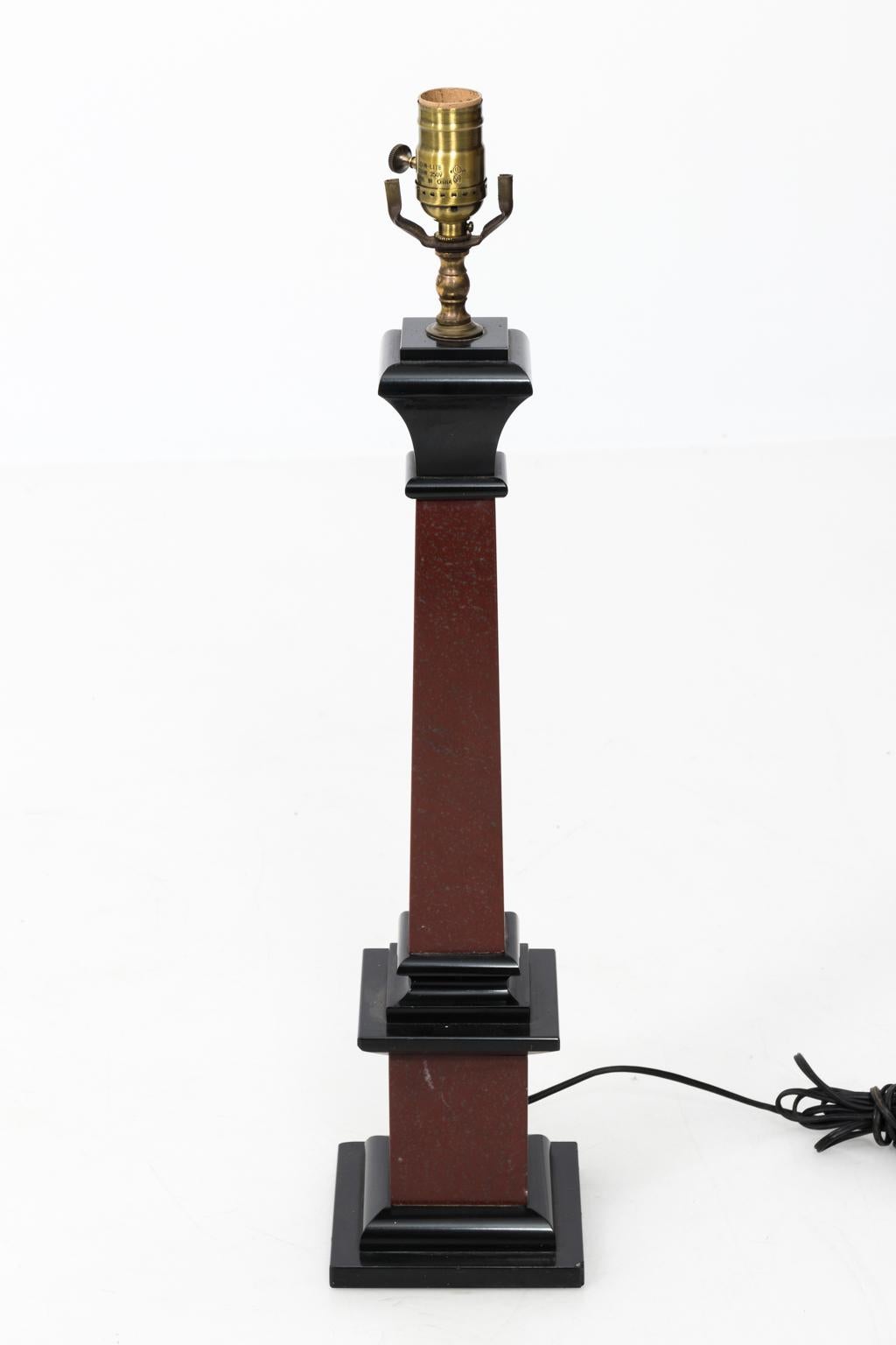 Pair of Neoclassical Column Table Lamps  2