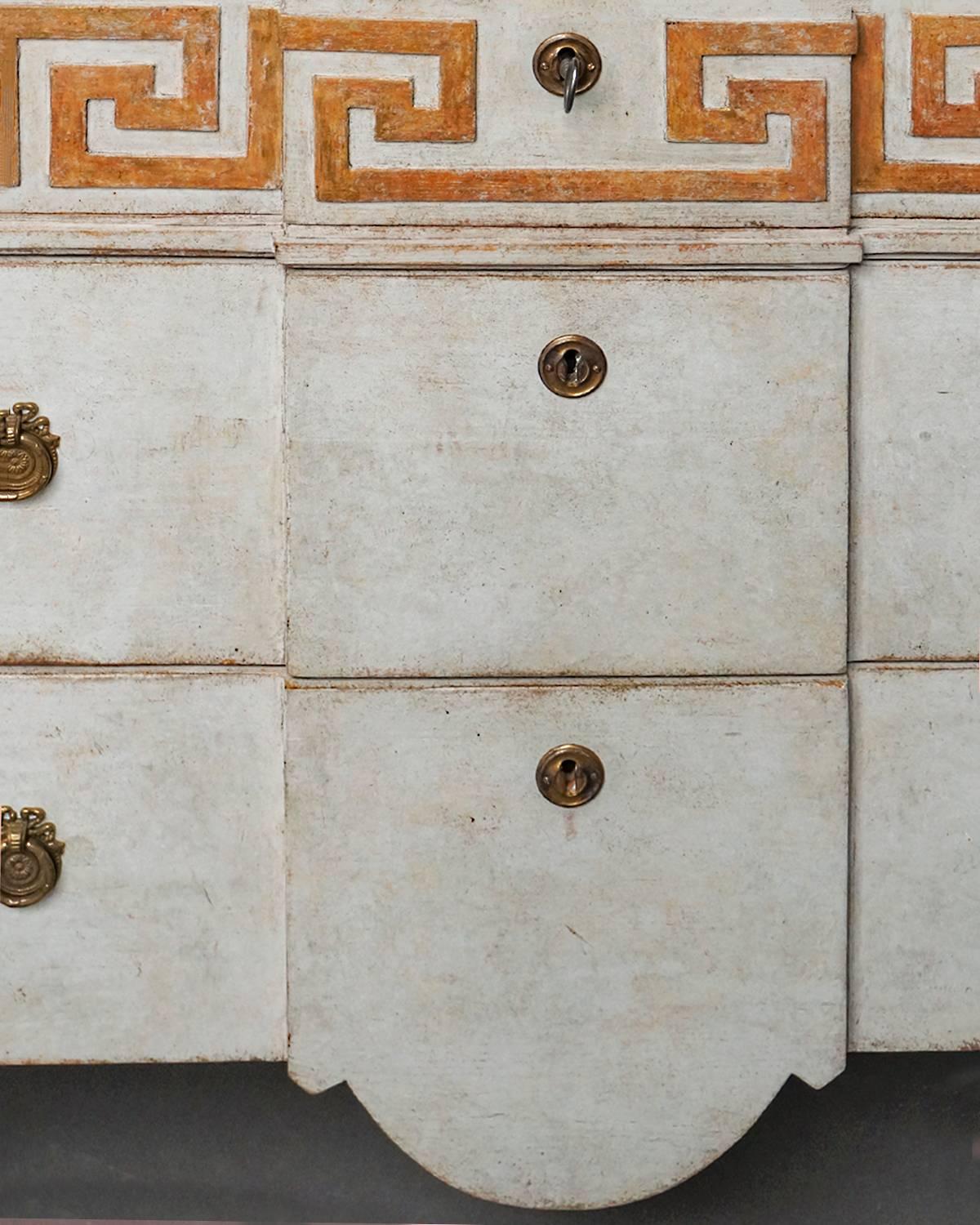 19th Century Pair of Neoclassical Commodes with Greek Key Detail