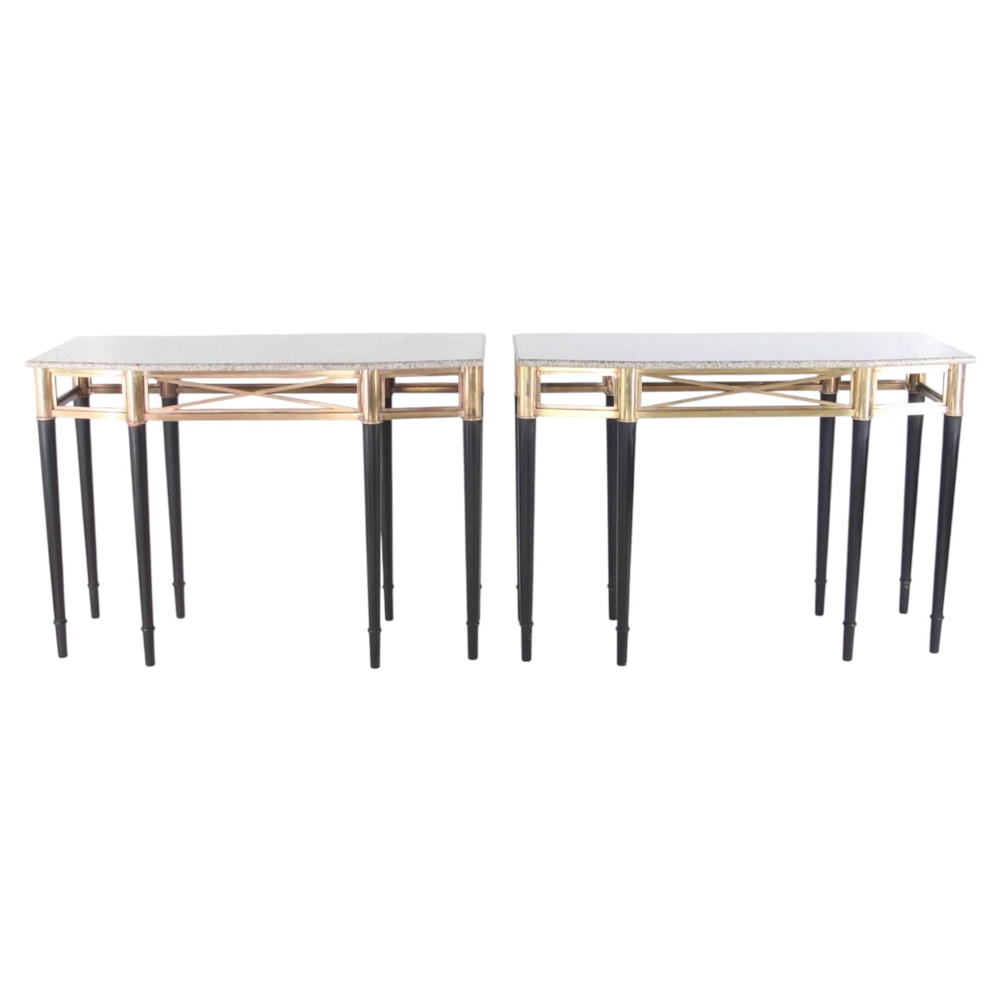 Pair of neoclassical console tables For Sale