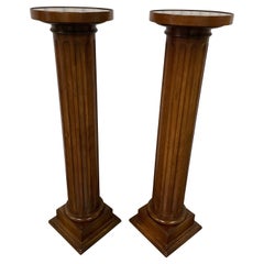 Pair of Neoclassical Corinthian Column Pedestals