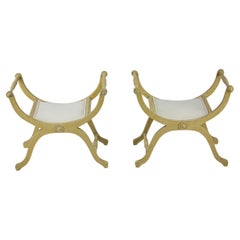 Pair of Neoclassical Curule Seats or Stools.