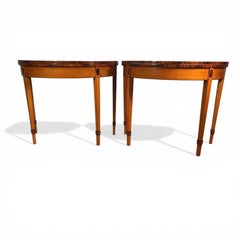 Pair of Neoclassical Demi-Lune Tables, France 19th century