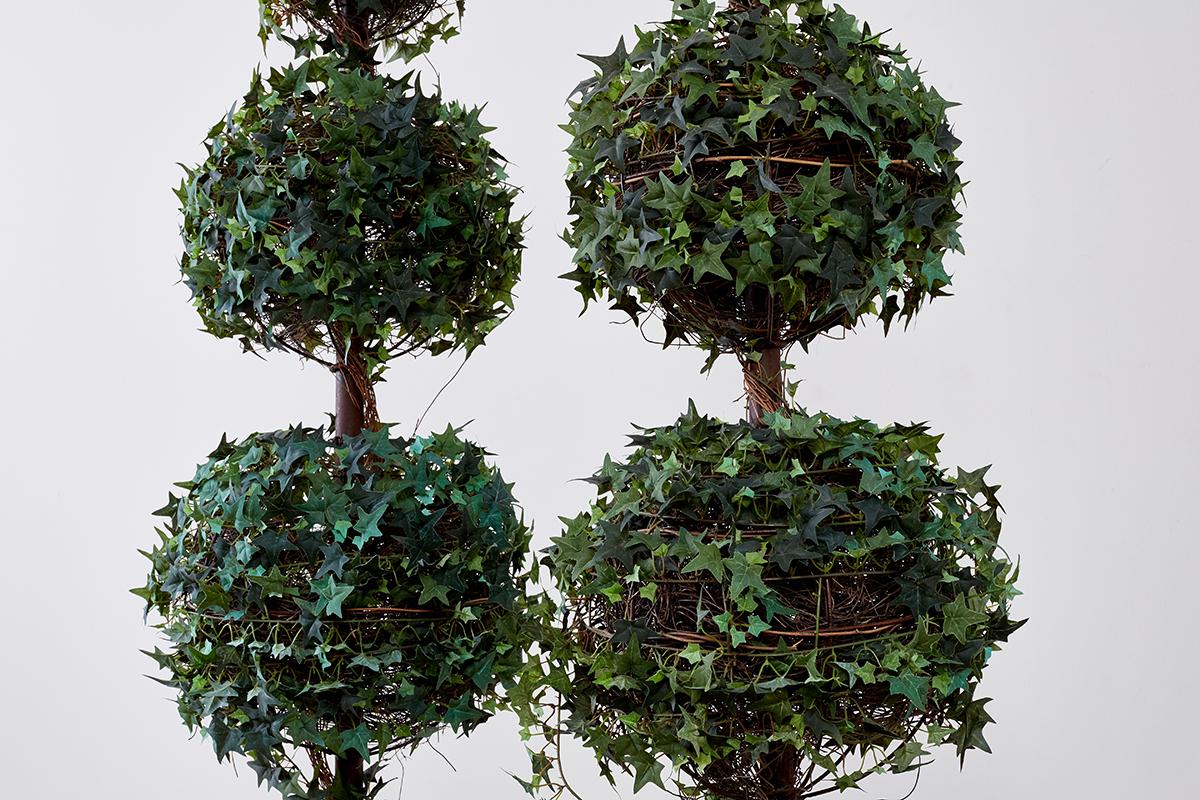 Pair of Neoclassical Faux Ivy Topiary Trees 5