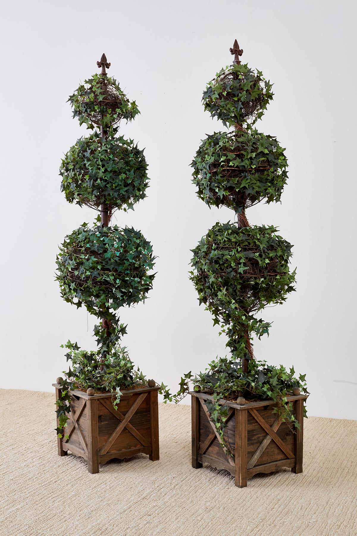 pair of topiary trees