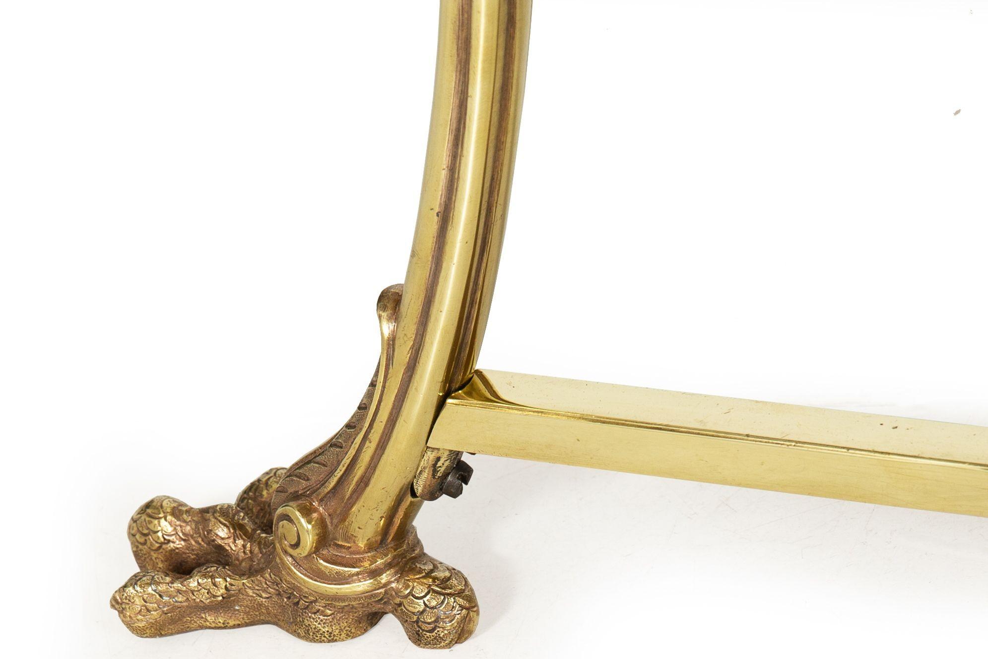 Pair of Neoclassical Fossilized Marble Brass Gueridon End Tables For Sale 13