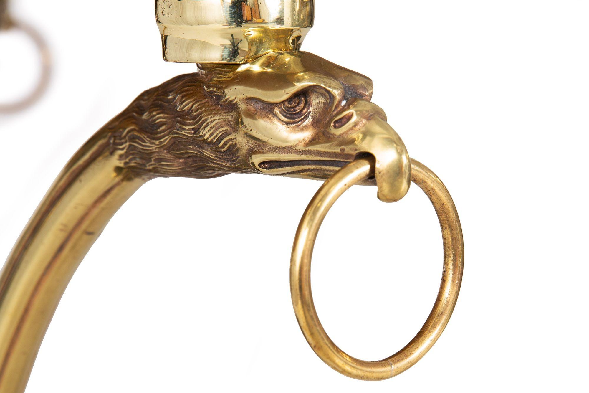 Pair of Neoclassical Fossilized Marble Brass Gueridon End Tables For Sale 3