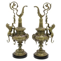 Pair of Neoclassical French Bronze Ewers