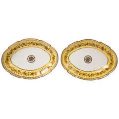 Antique Pair of Neoclassical French Dishes, Made by Dihl et Guehard Late 18th Century