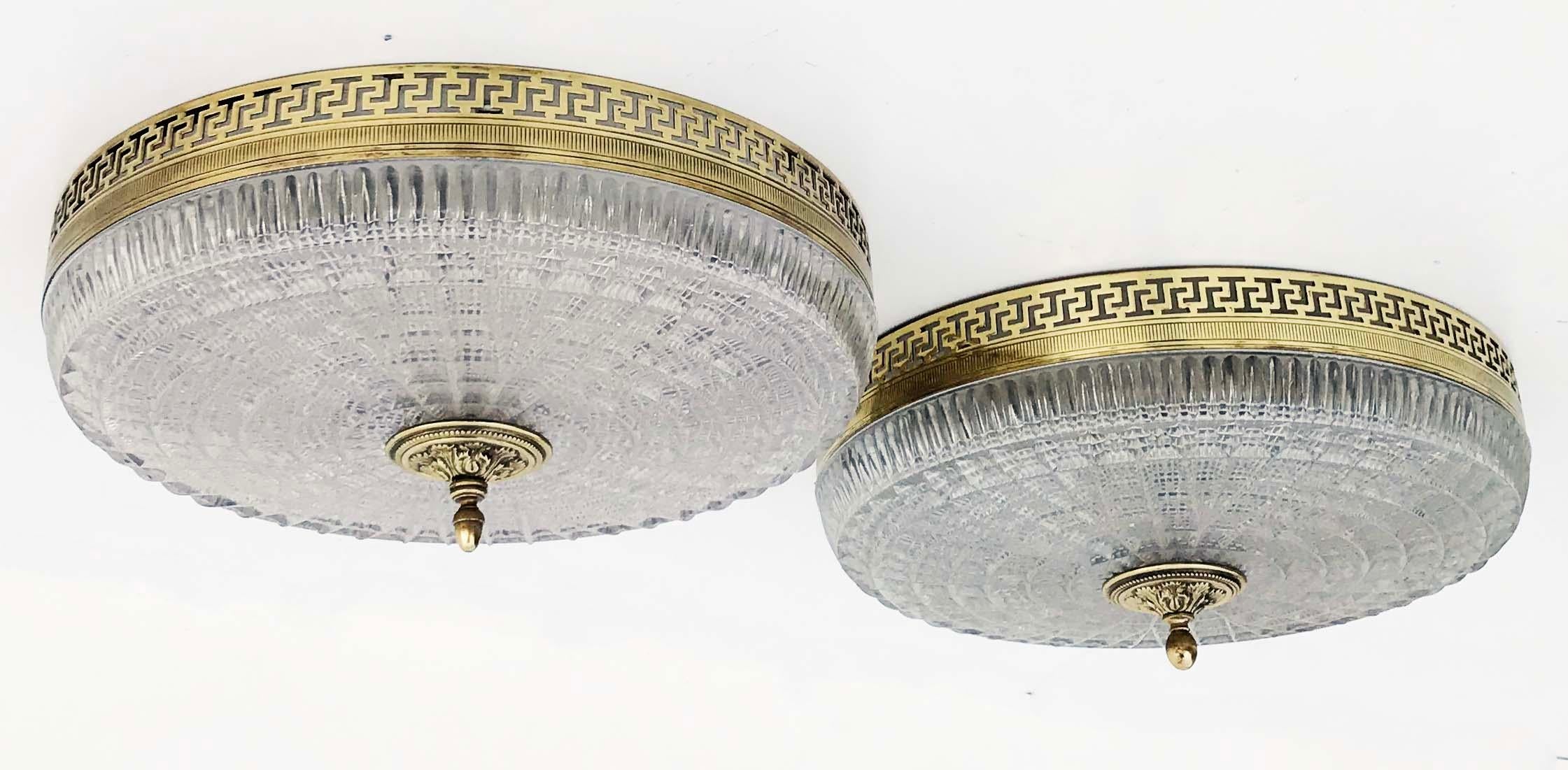 Mid-20th Century Pair of Neoclassical French Flush Mount