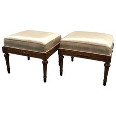 Pair of Neoclassical French Footstools