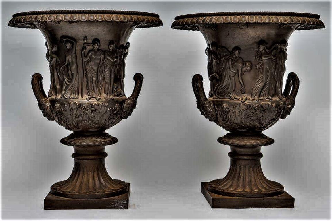 Pair of Neoclassical Garden Urns For Sale 8