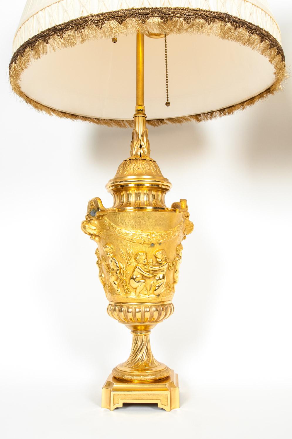 bronze urn table lamp