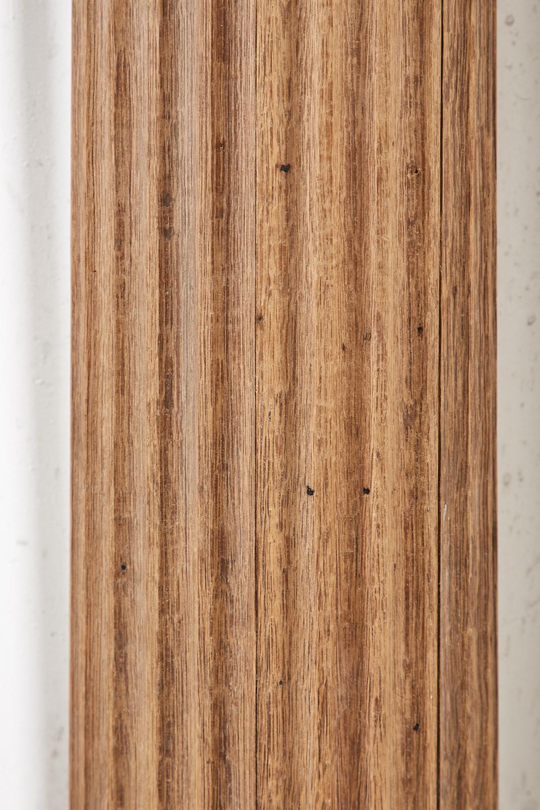 Oak Pair of Neoclassical Greco-Roman Ionic Corinthian Pilaster Columns