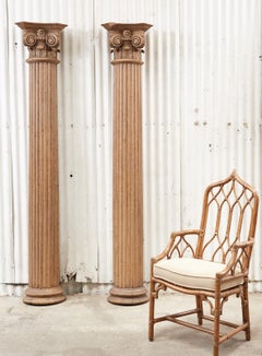 Pair of Neoclassical Greco-Roman Ionic Corinthian Pilaster Columns