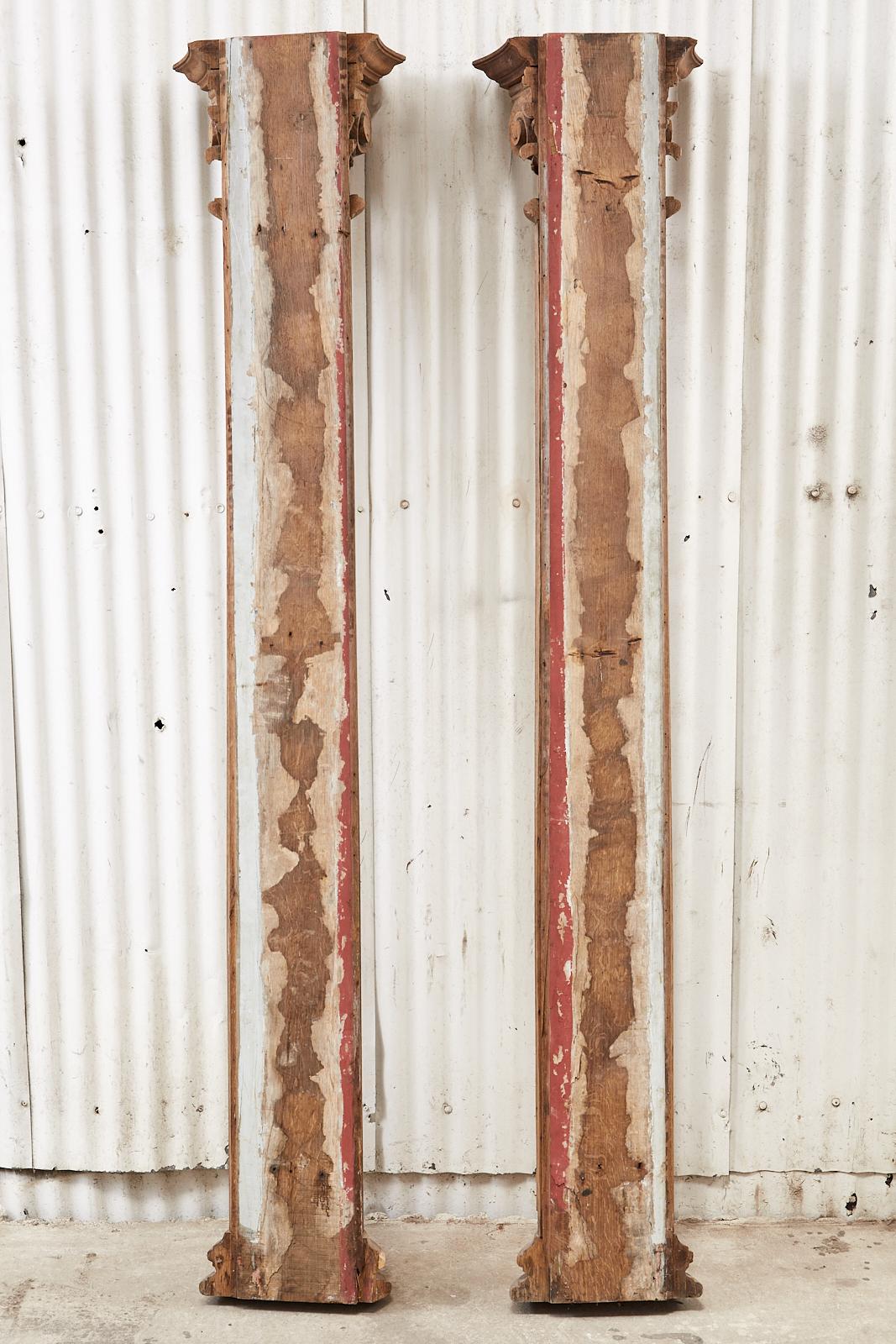 Pair of Neoclassical Greco-Roman Ionic Corinthian Pilaster Columns 9